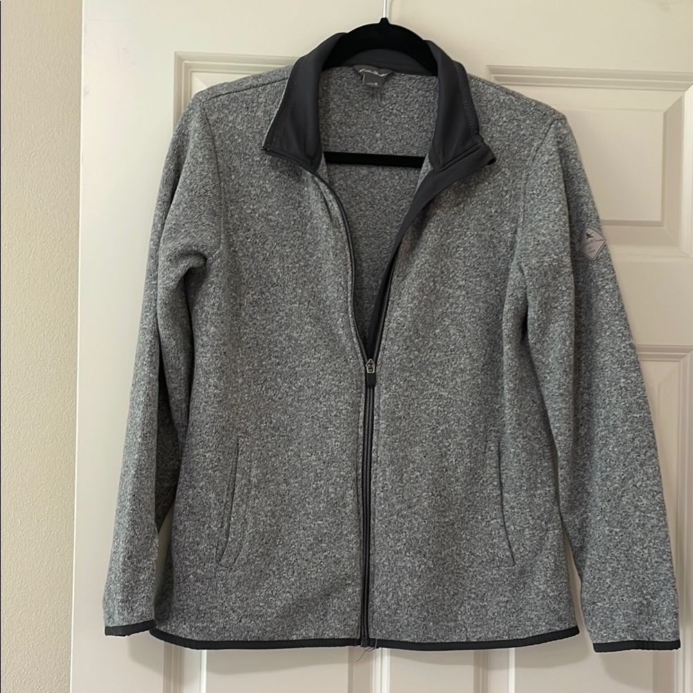 Eddie Bauer Gray Utility Jacket with Standing Collar